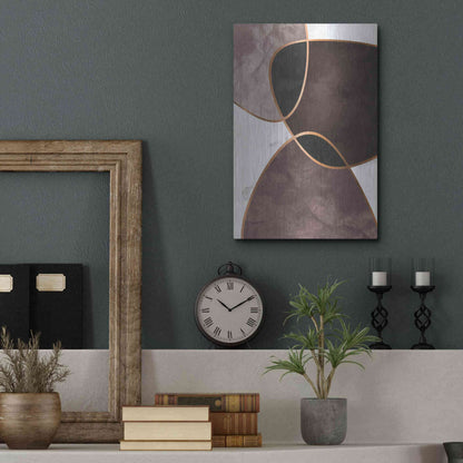 Luxe Metal Art 'Velvet Shapes 4' by Design Fabrikken, Metal Wall Art,12x16