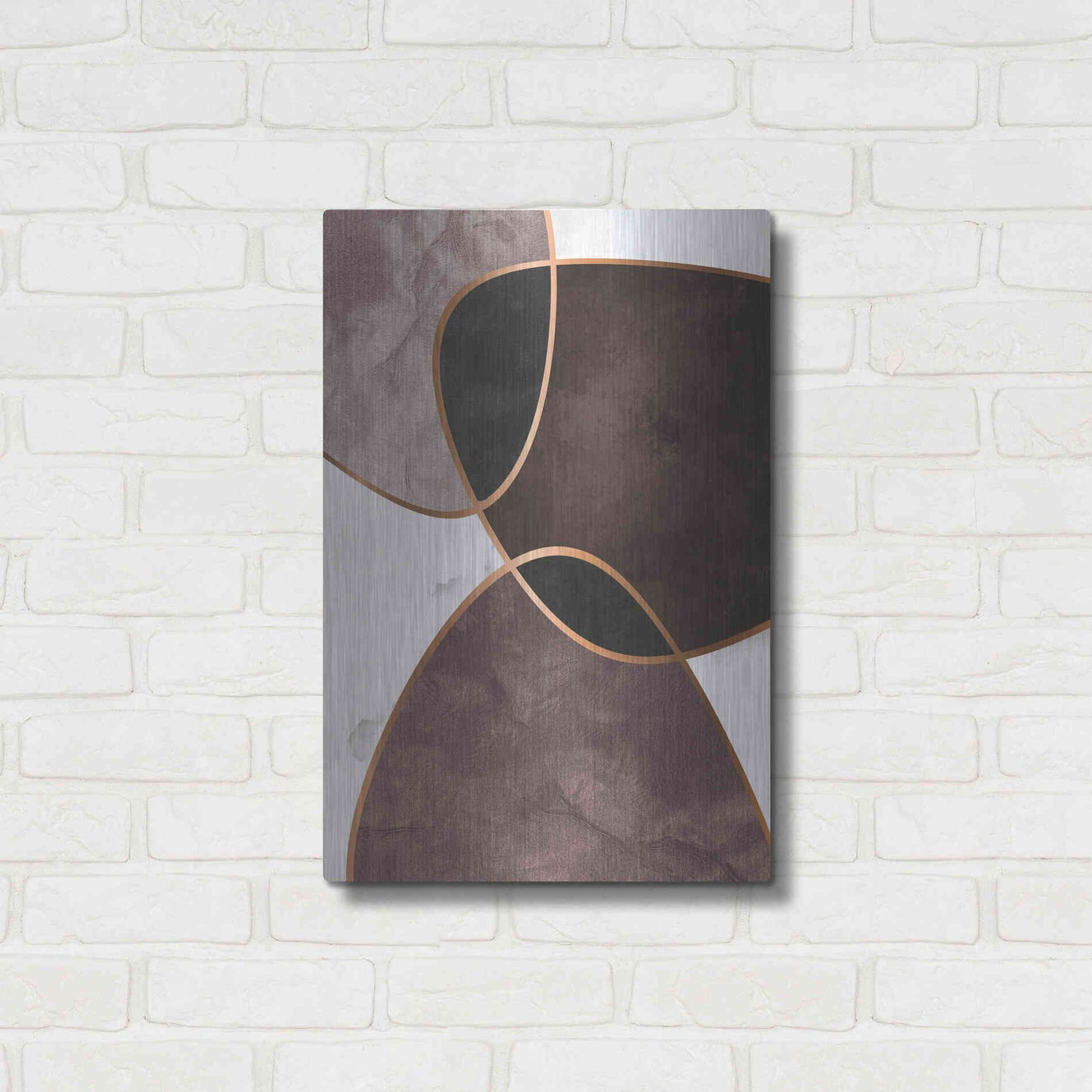 Luxe Metal Art 'Velvet Shapes 4' by Design Fabrikken, Metal Wall Art,16x24