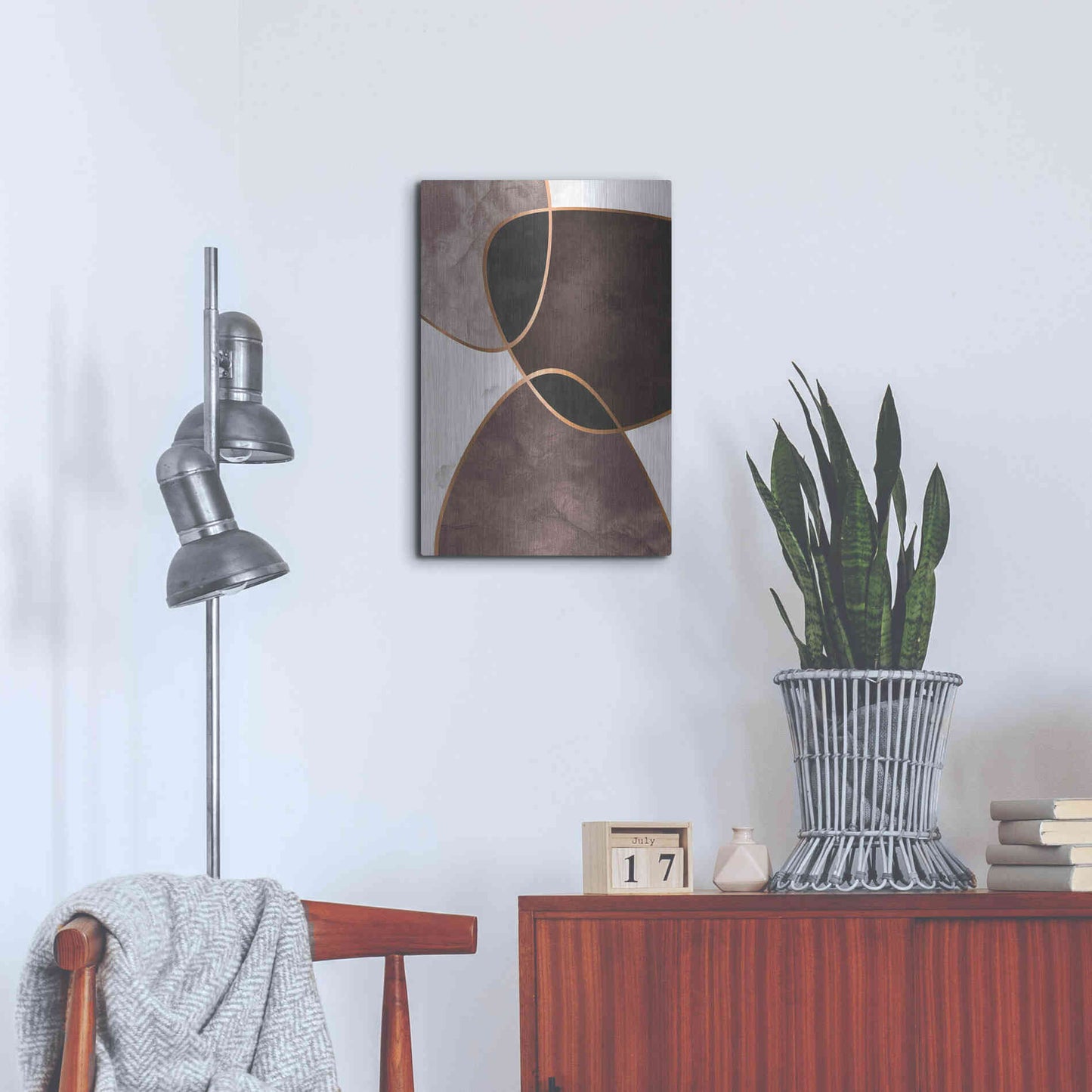 Luxe Metal Art 'Velvet Shapes 4' by Design Fabrikken, Metal Wall Art,16x24