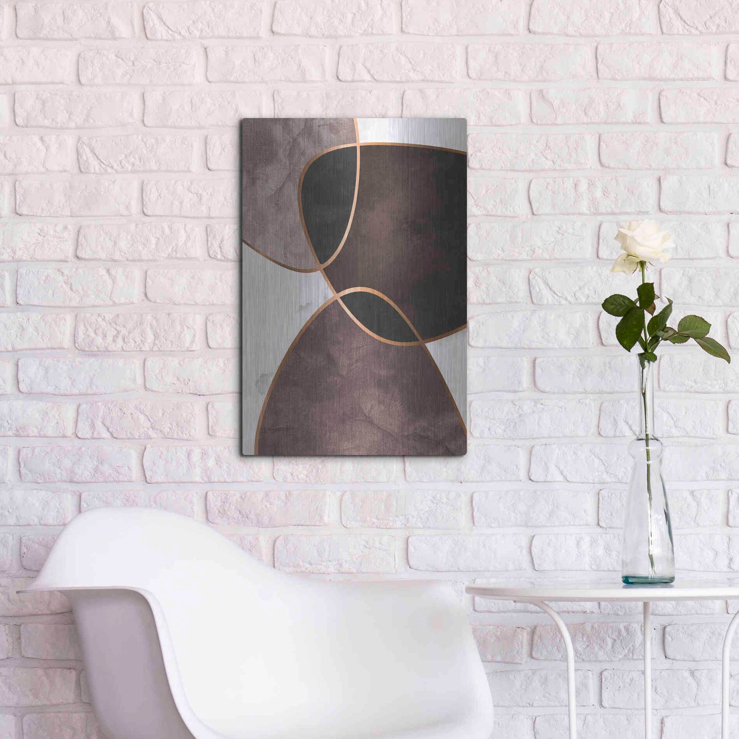 Luxe Metal Art 'Velvet Shapes 4' by Design Fabrikken, Metal Wall Art,16x24