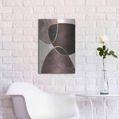 Luxe Metal Art 'Velvet Shapes 4' by Design Fabrikken, Metal Wall Art,16x24