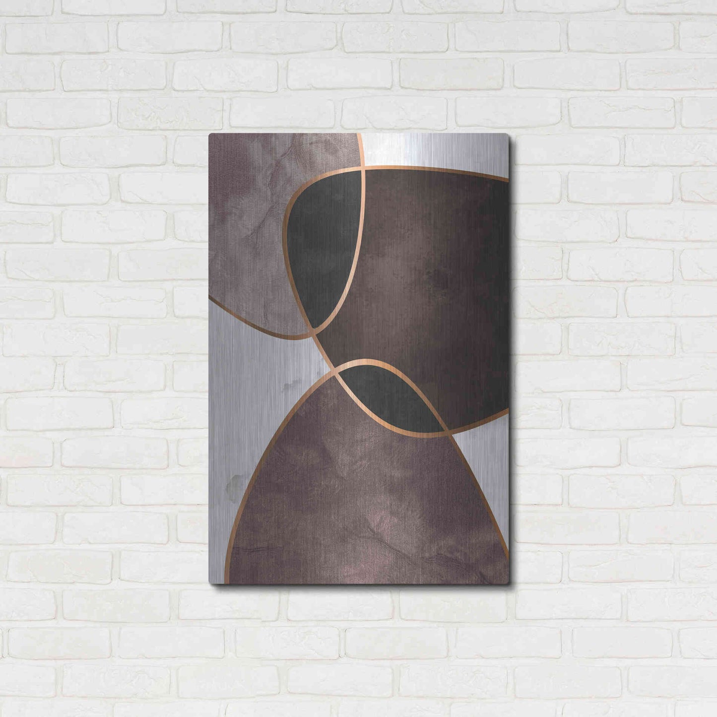 Luxe Metal Art 'Velvet Shapes 4' by Design Fabrikken, Metal Wall Art,24x36
