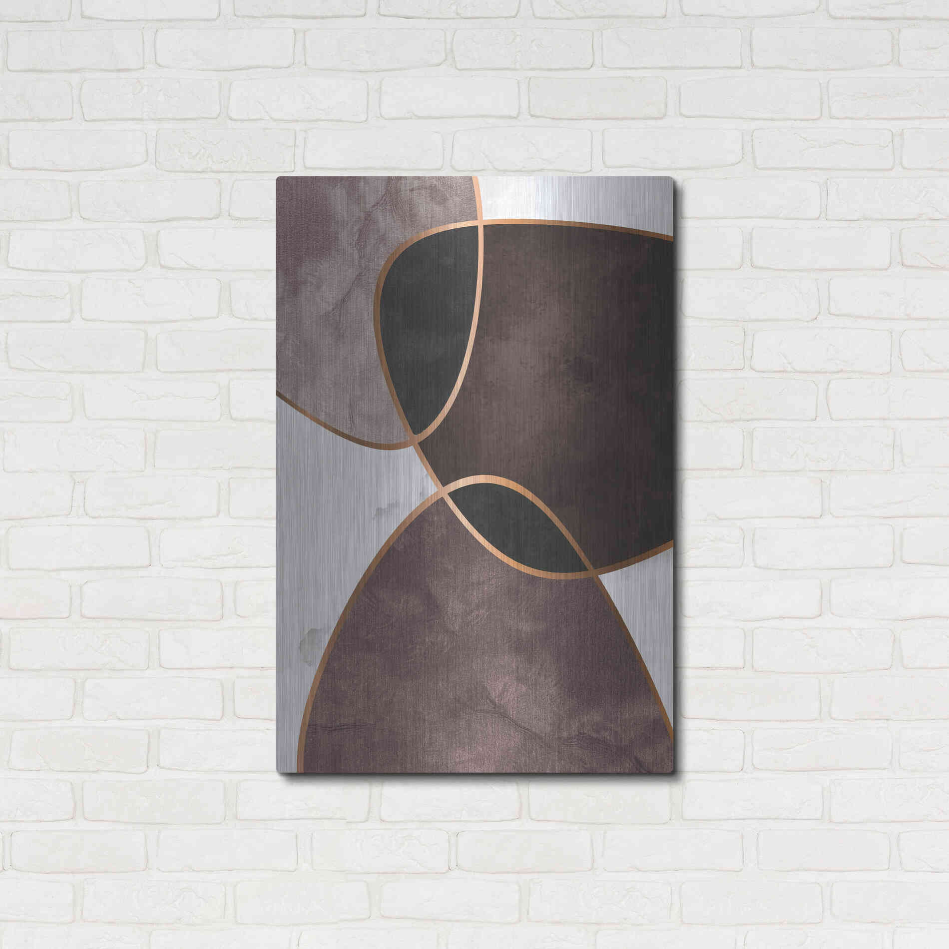 Luxe Metal Art 'Velvet Shapes 4' by Design Fabrikken, Metal Wall Art,24x36