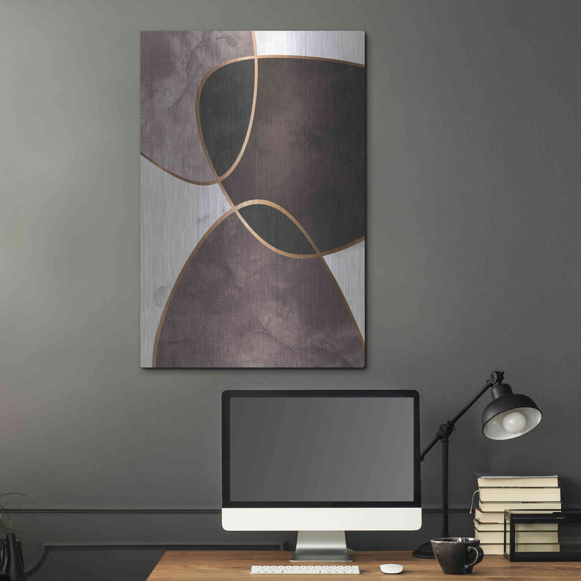 Luxe Metal Art 'Velvet Shapes 4' by Design Fabrikken, Metal Wall Art,24x36