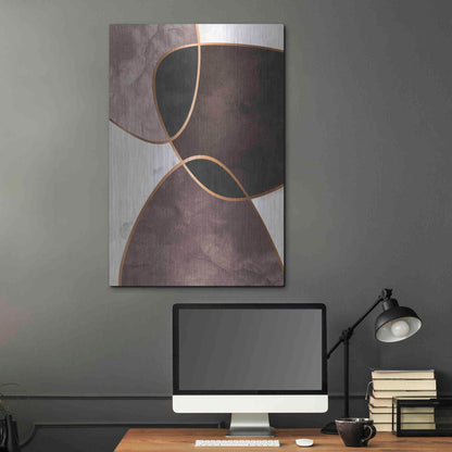 Luxe Metal Art 'Velvet Shapes 4' by Design Fabrikken, Metal Wall Art,24x36