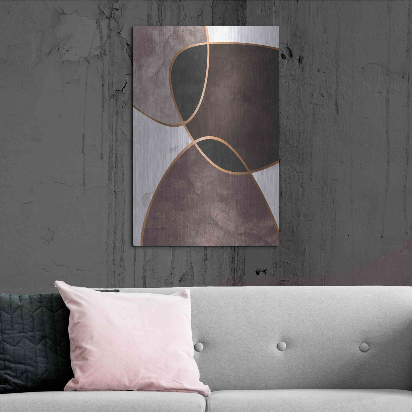 Luxe Metal Art 'Velvet Shapes 4' by Design Fabrikken, Metal Wall Art,24x36