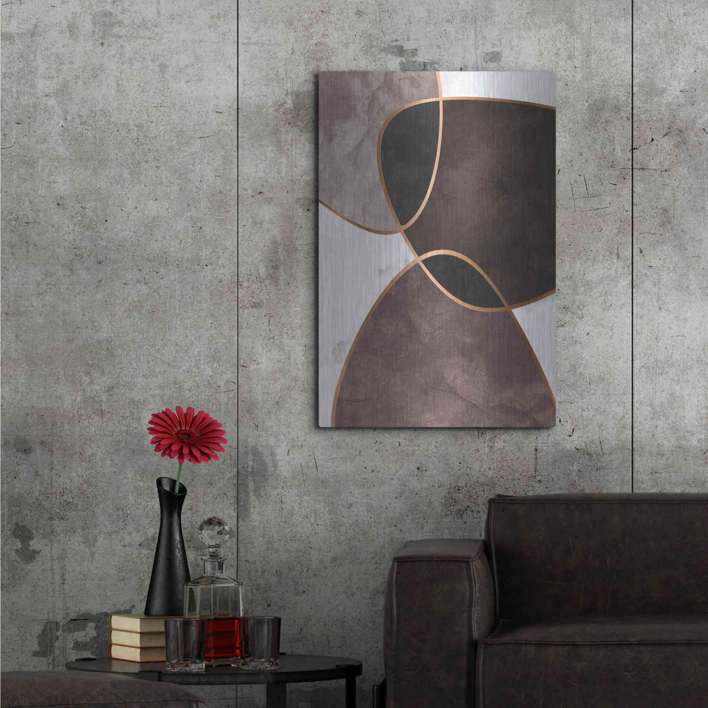 Luxe Metal Art 'Velvet Shapes 4' by Design Fabrikken, Metal Wall Art,24x36