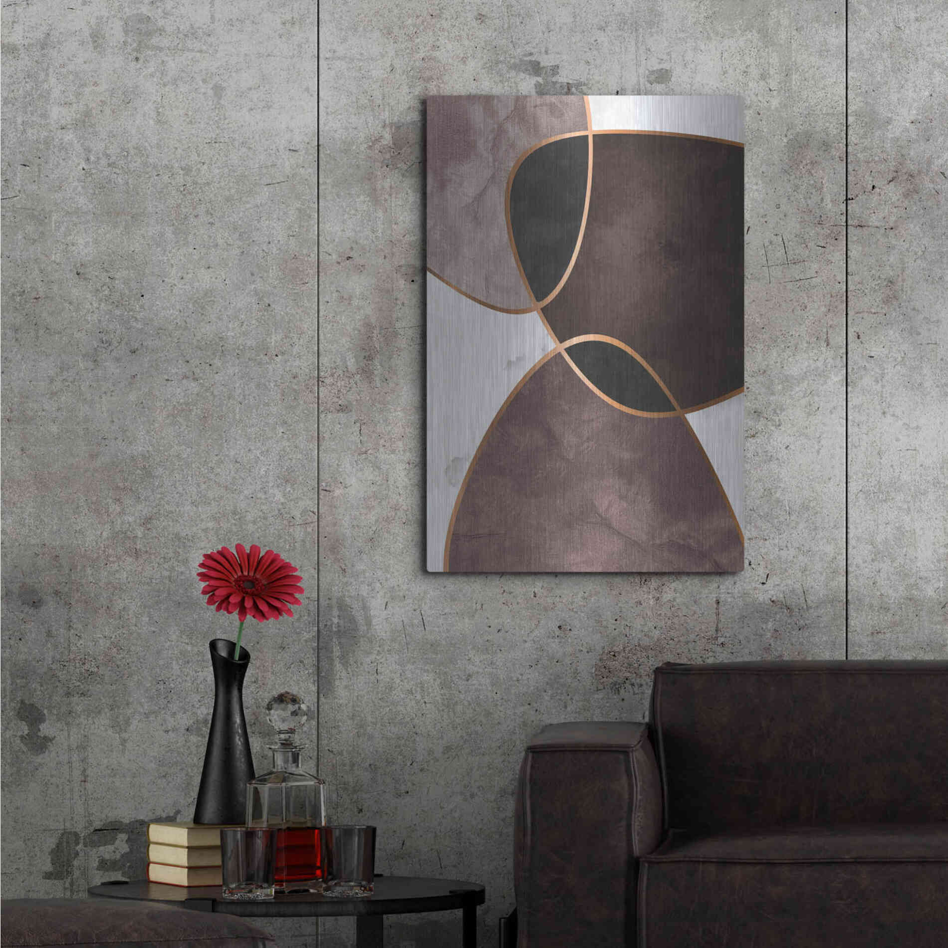 Luxe Metal Art 'Velvet Shapes 4' by Design Fabrikken, Metal Wall Art,24x36