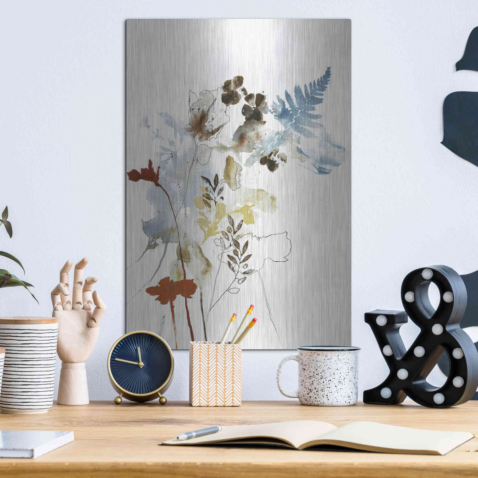 Luxe Metal Art 'Weightless 1' by Design Fabrikken, Metal Wall Art,12x16
