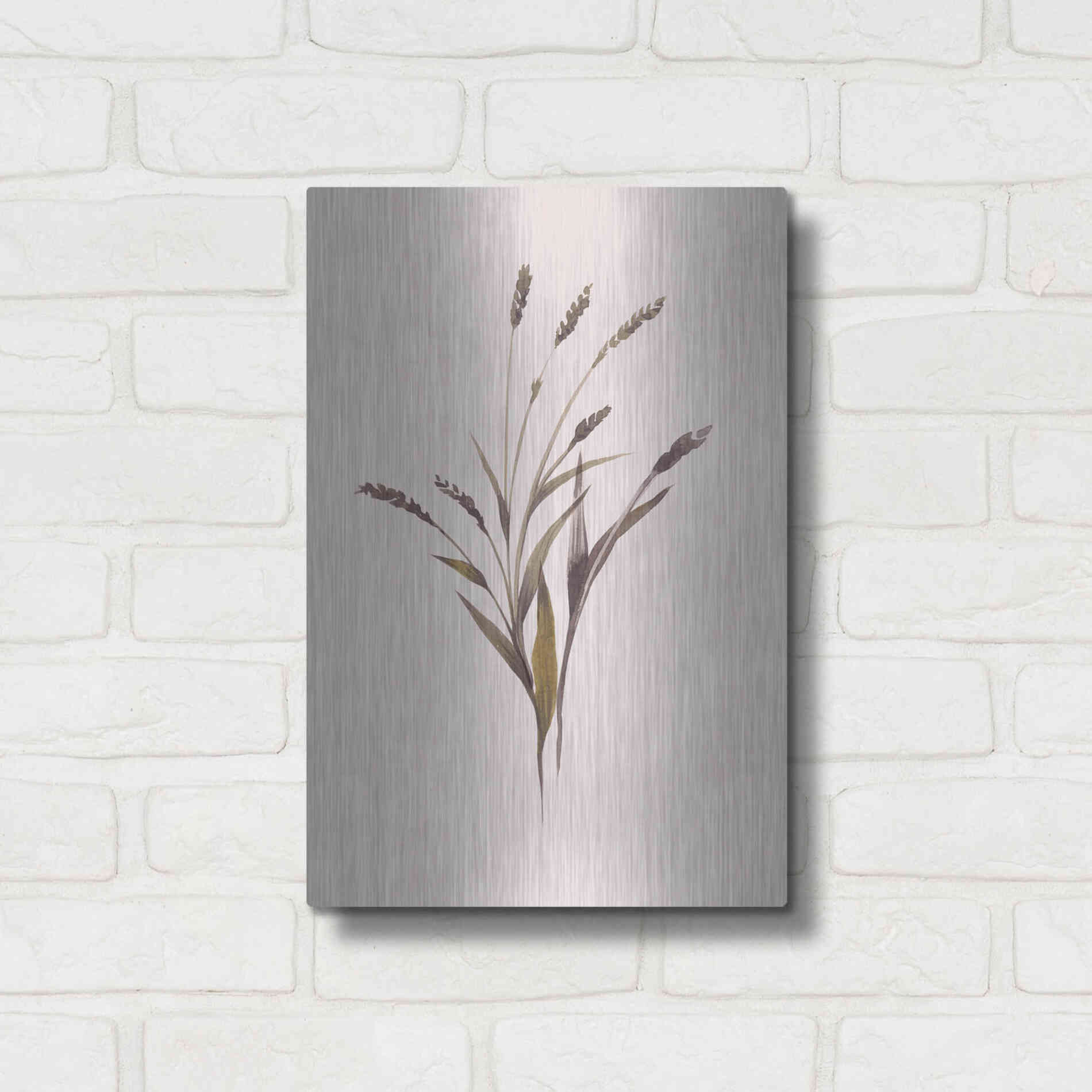 Luxe Metal Art 'Wheat' by Design Fabrikken, Metal Wall Art,12x16