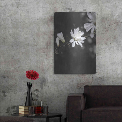 Luxe Metal Art 'White Flowers' by Design Fabrikken, Metal Wall Art,24x36