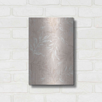 Luxe Metal Art 'White Leaves 1' by Design Fabrikken, Metal Wall Art,12x16