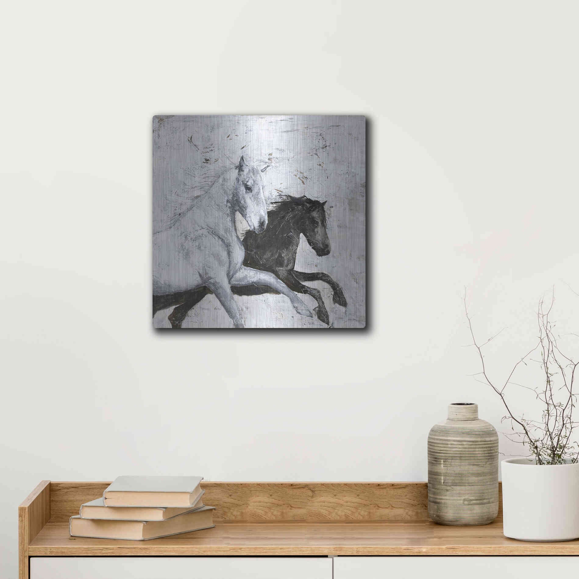 Luxe Metal Art 'Wild Horse 2' by Design Fabrikken, Metal Wall Art,12x12