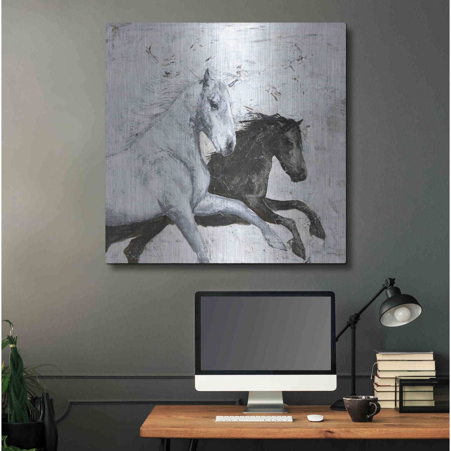 Luxe Metal Art 'Wild Horse 2' by Design Fabrikken, Metal Wall Art,36x36