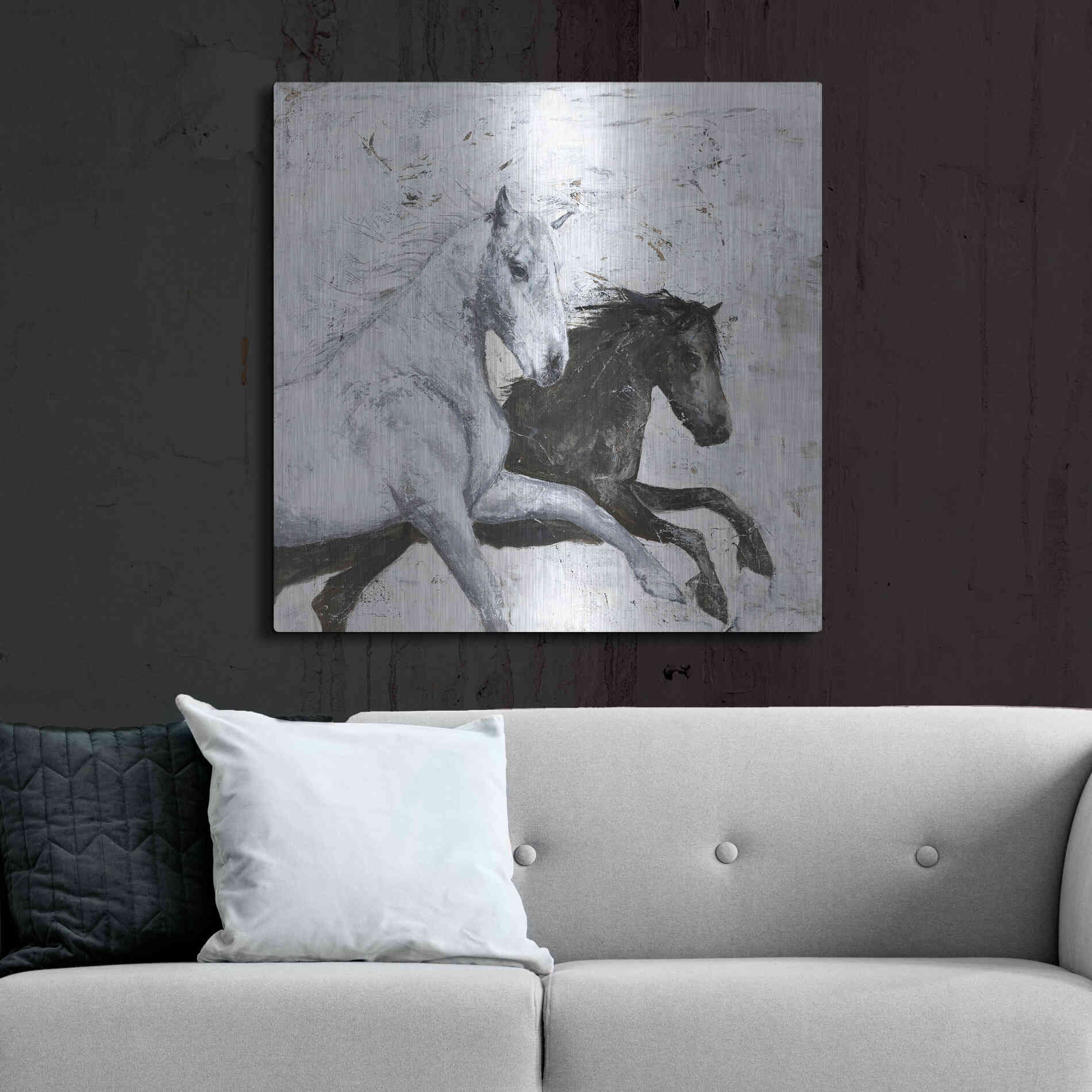 Luxe Metal Art 'Wild Horse 2' by Design Fabrikken, Metal Wall Art,36x36