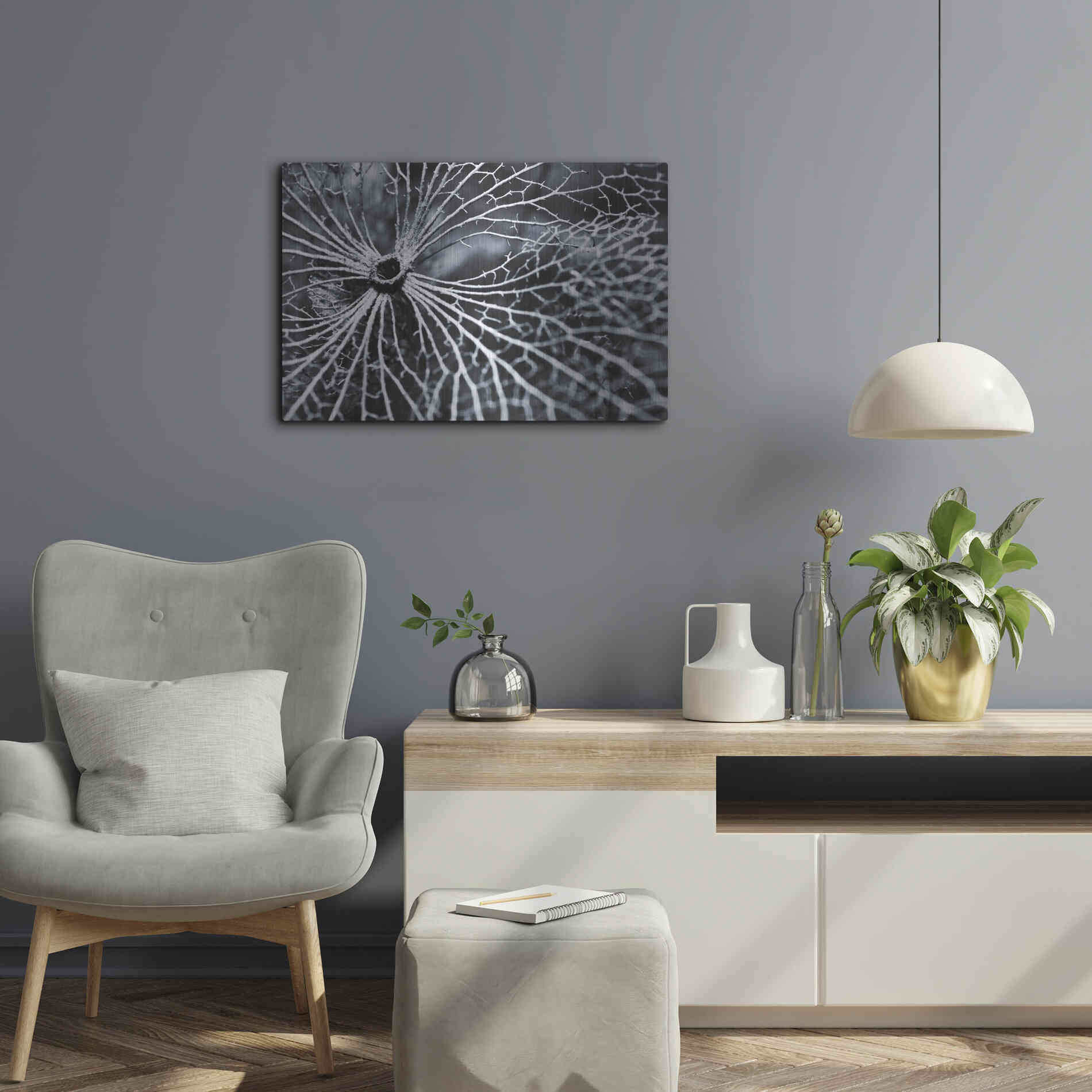 Luxe Metal Art 'Winterspell' by Design Fabrikken, Metal Wall Art,24x16