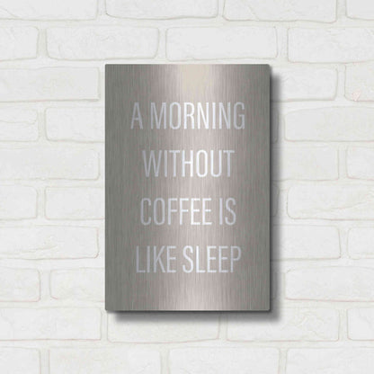 Luxe Metal Art 'Without Coffee' by Design Fabrikken, Metal Wall Art,12x16