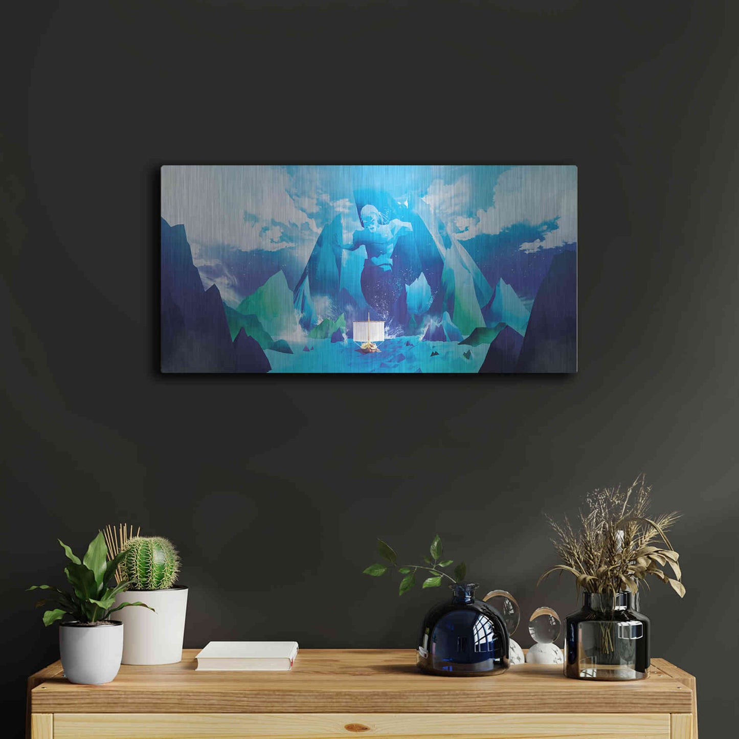 Luxe Metal Art 'Triton' by Jonathan Lam, Metal Wall Art,24x12