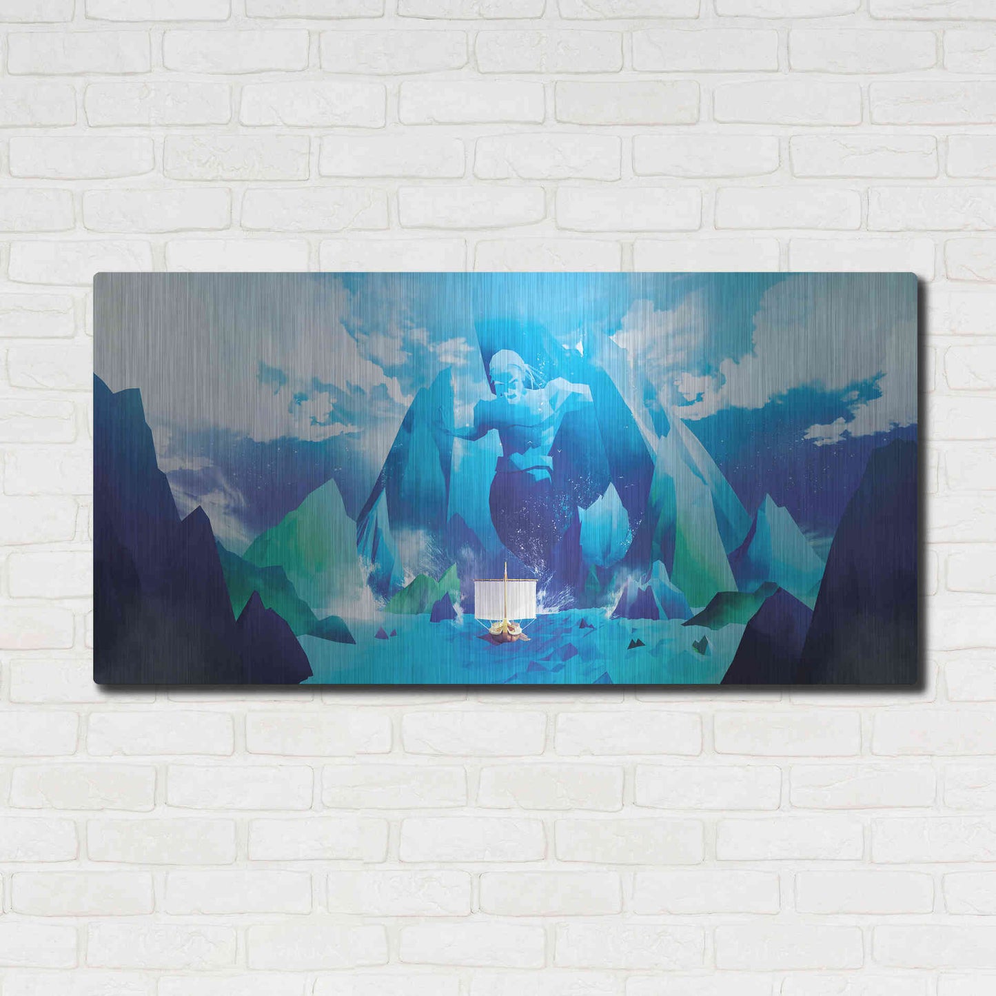 Luxe Metal Art 'Triton' by Jonathan Lam, Metal Wall Art,48x24