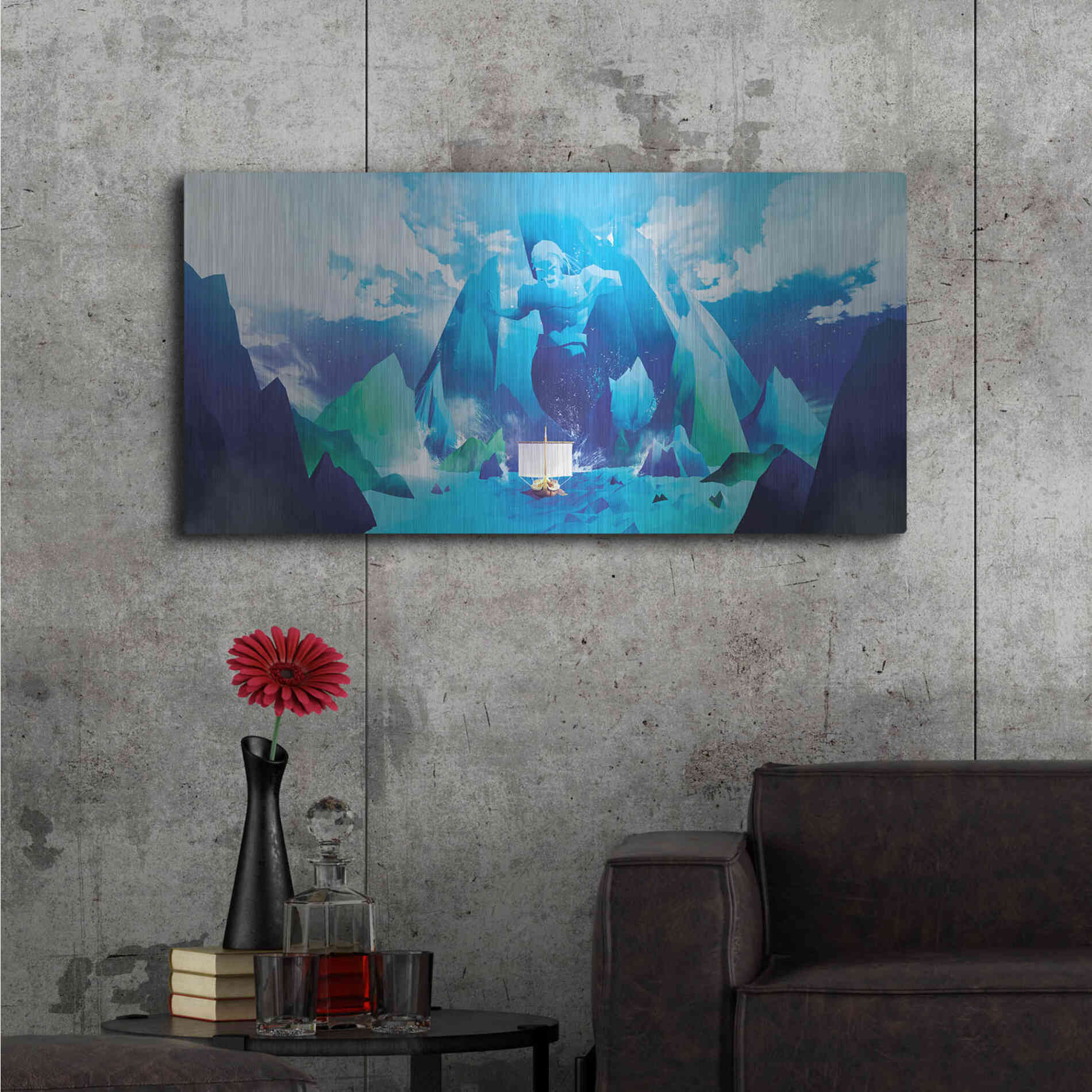 Luxe Metal Art 'Triton' by Jonathan Lam, Metal Wall Art,48x24