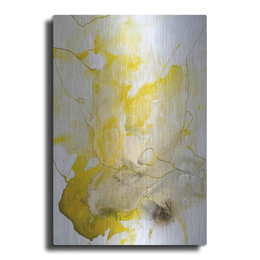 Luxe Metal Art 'Yellow Line' by Design Fabrikken, Metal Wall Art