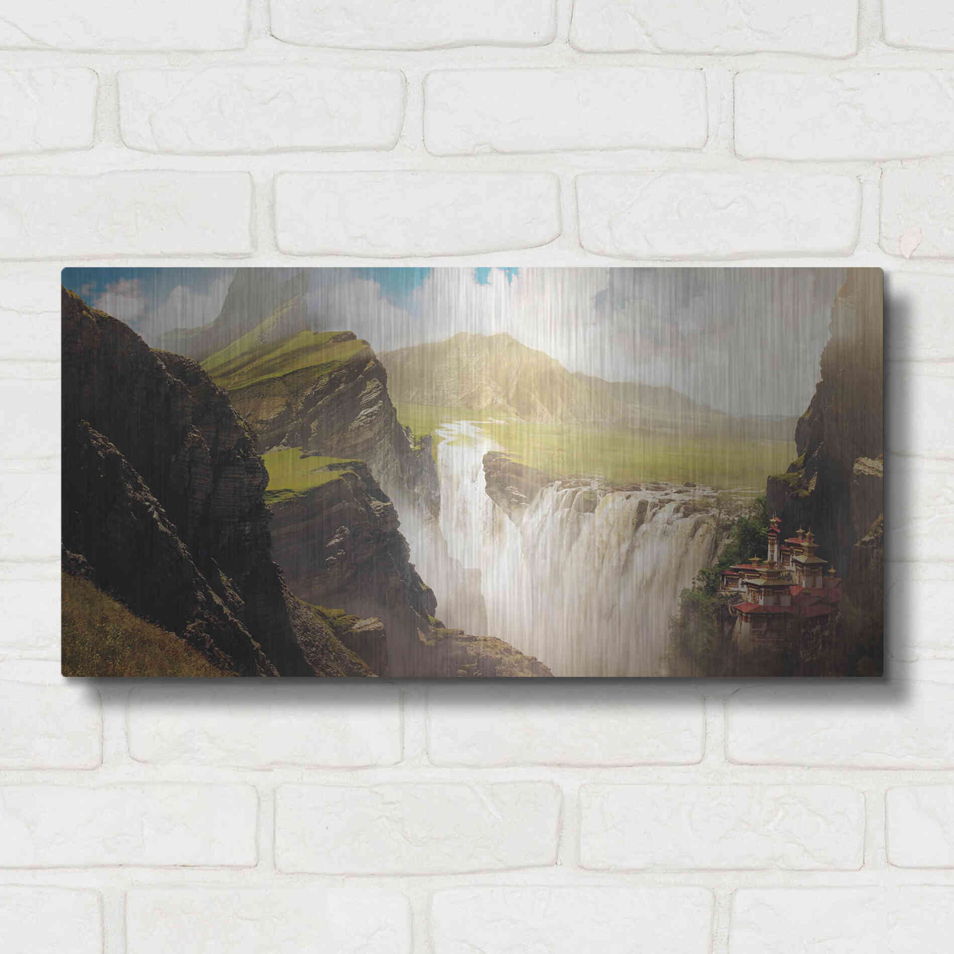 Luxe Metal Art 'Epic Valley' by Jonathan Lam, Metal Wall Art,24x12