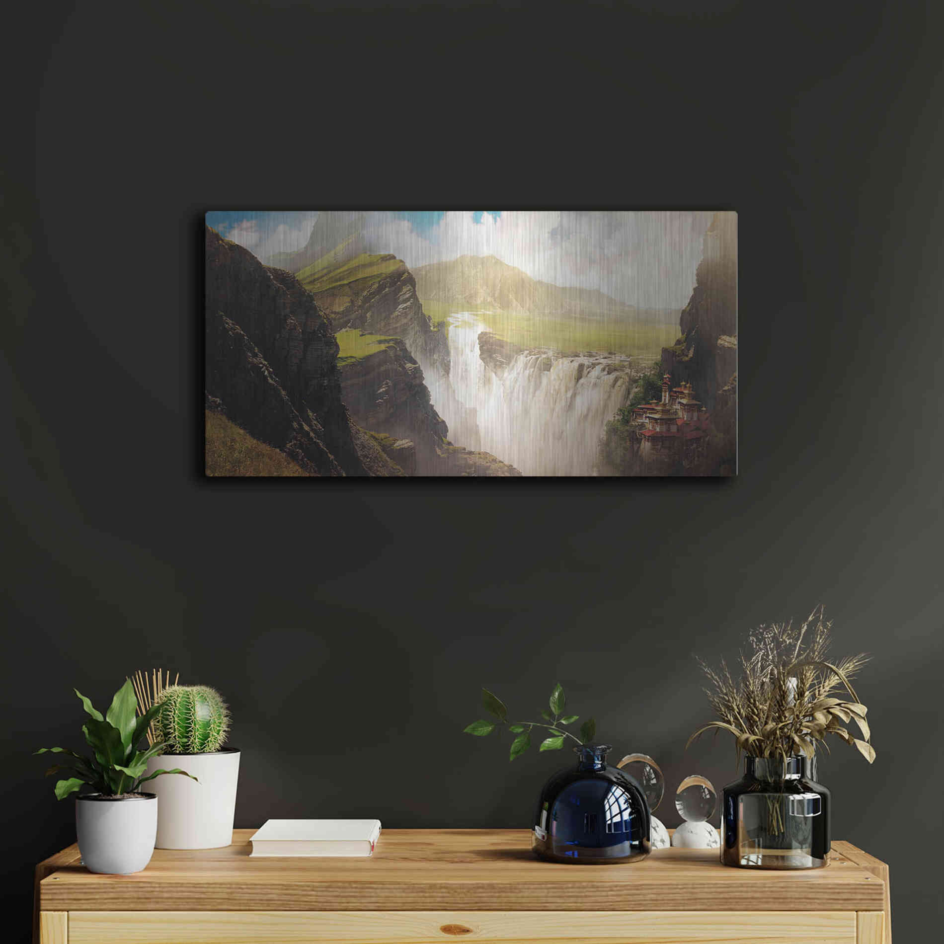 Luxe Metal Art 'Epic Valley' by Jonathan Lam, Metal Wall Art,24x12