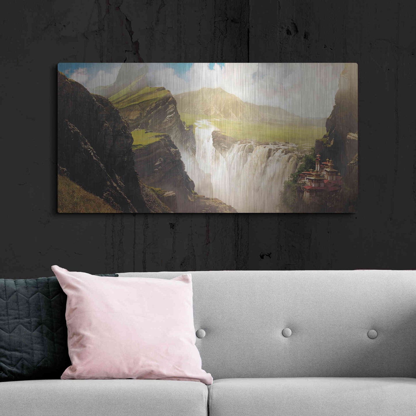 Luxe Metal Art 'Epic Valley' by Jonathan Lam, Metal Wall Art,48x24