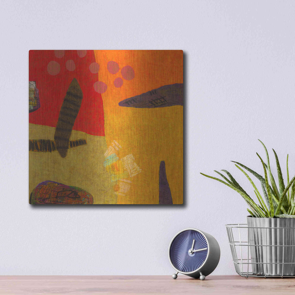 Luxe Metal Art 'Conversations in the Abstract 29' by Downs, Metal Wall Art,12x12