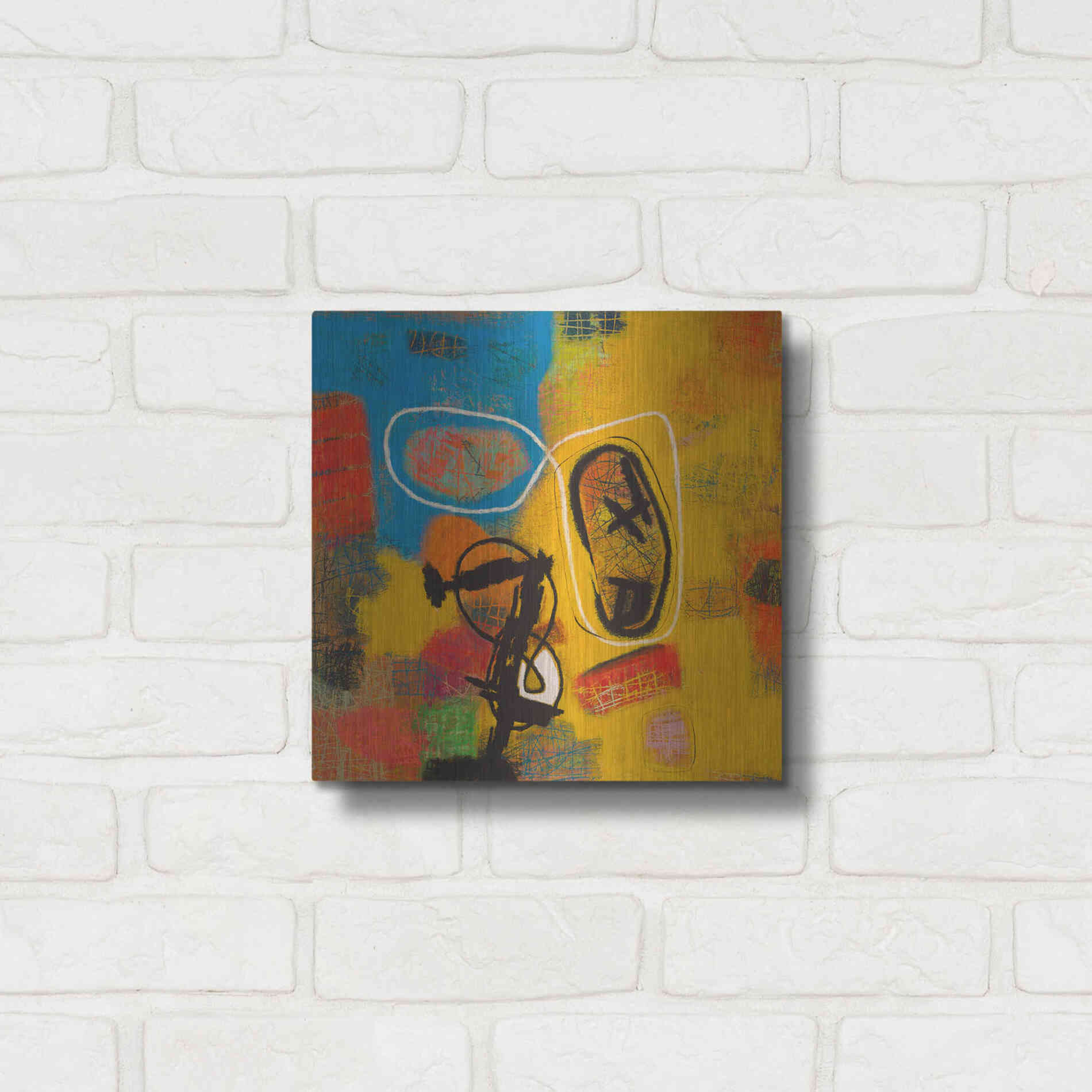 Luxe Metal Art 'Conversations in the Abstract 32' by Downs, Metal Wall Art,12x12