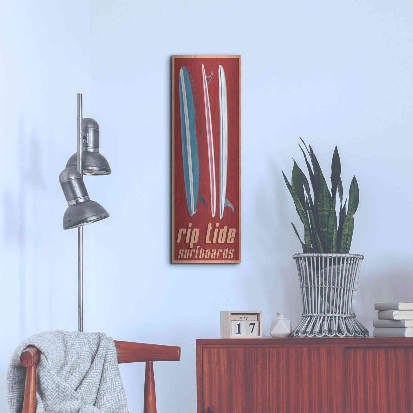 Luxe Metal Art 'Rip Tide' by Edward M. Fielding, Metal Wall Art,12x36