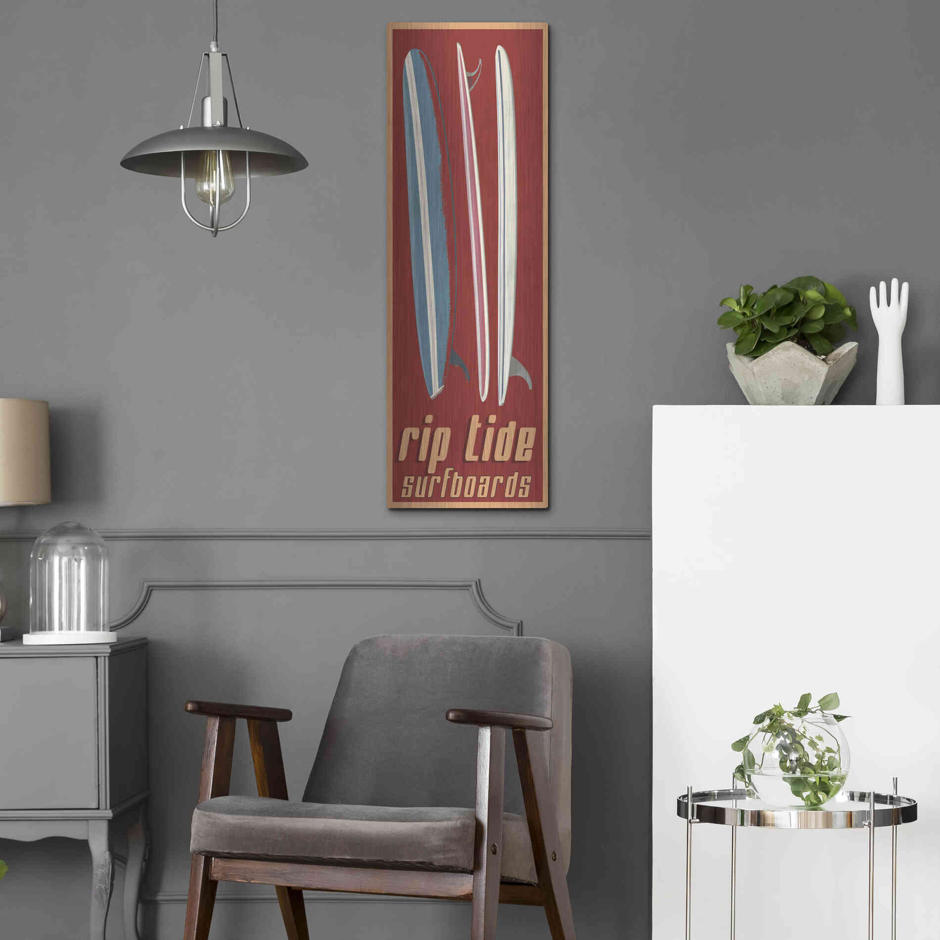 Luxe Metal Art 'Rip Tide' by Edward M. Fielding, Metal Wall Art,12x36
