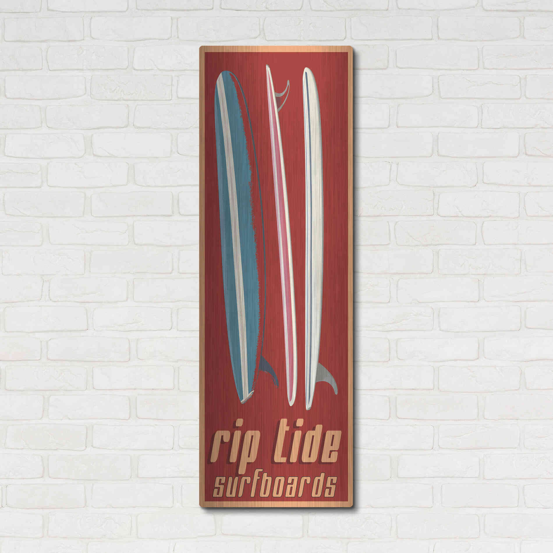 Luxe Metal Art 'Rip Tide' by Edward M. Fielding, Metal Wall Art,16x48