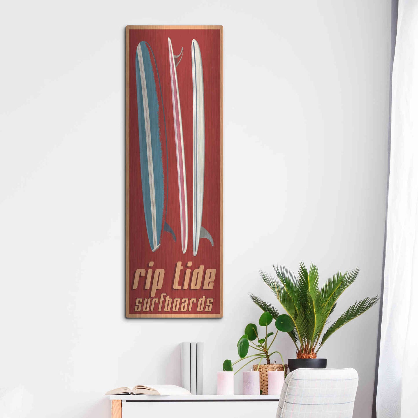 Luxe Metal Art 'Rip Tide' by Edward M. Fielding, Metal Wall Art,16x48