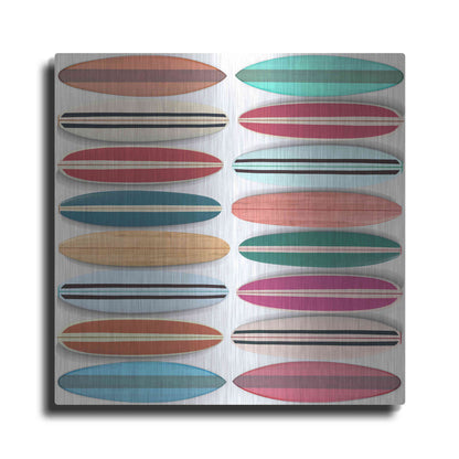 Luxe Metal Art 'Surfboard Pattern' by Edward M. Fielding, Metal Wall Art