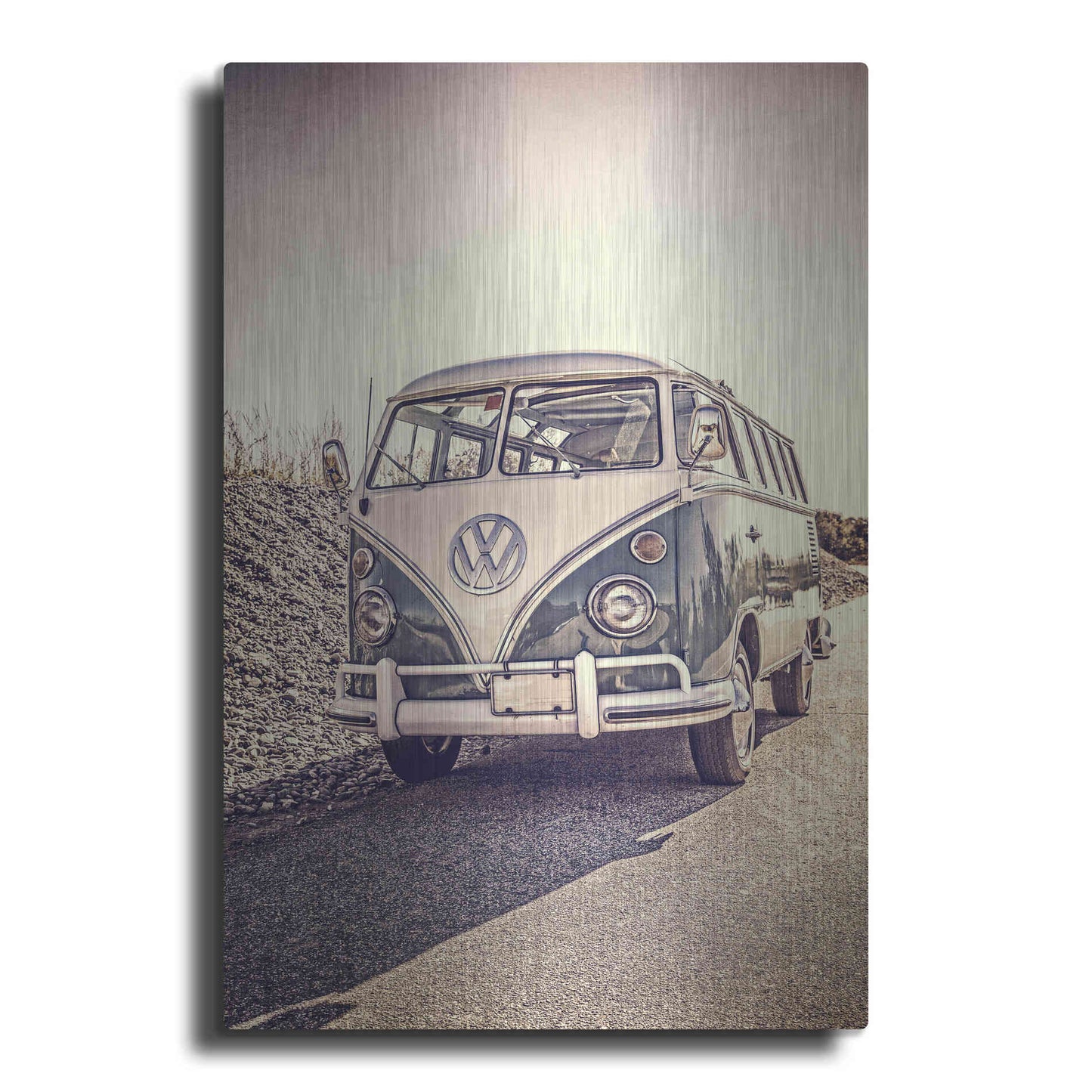 Luxe Metal Art 'Surfers’ Vintage VW Bus' by Edward M. Fielding, Metal Wall Art