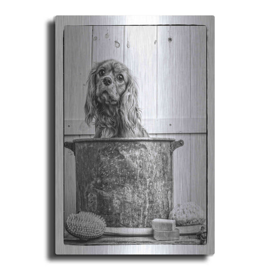Luxe Metal Art 'Vintage Puppy Bath' by Edward M. Fielding, Metal Wall Art