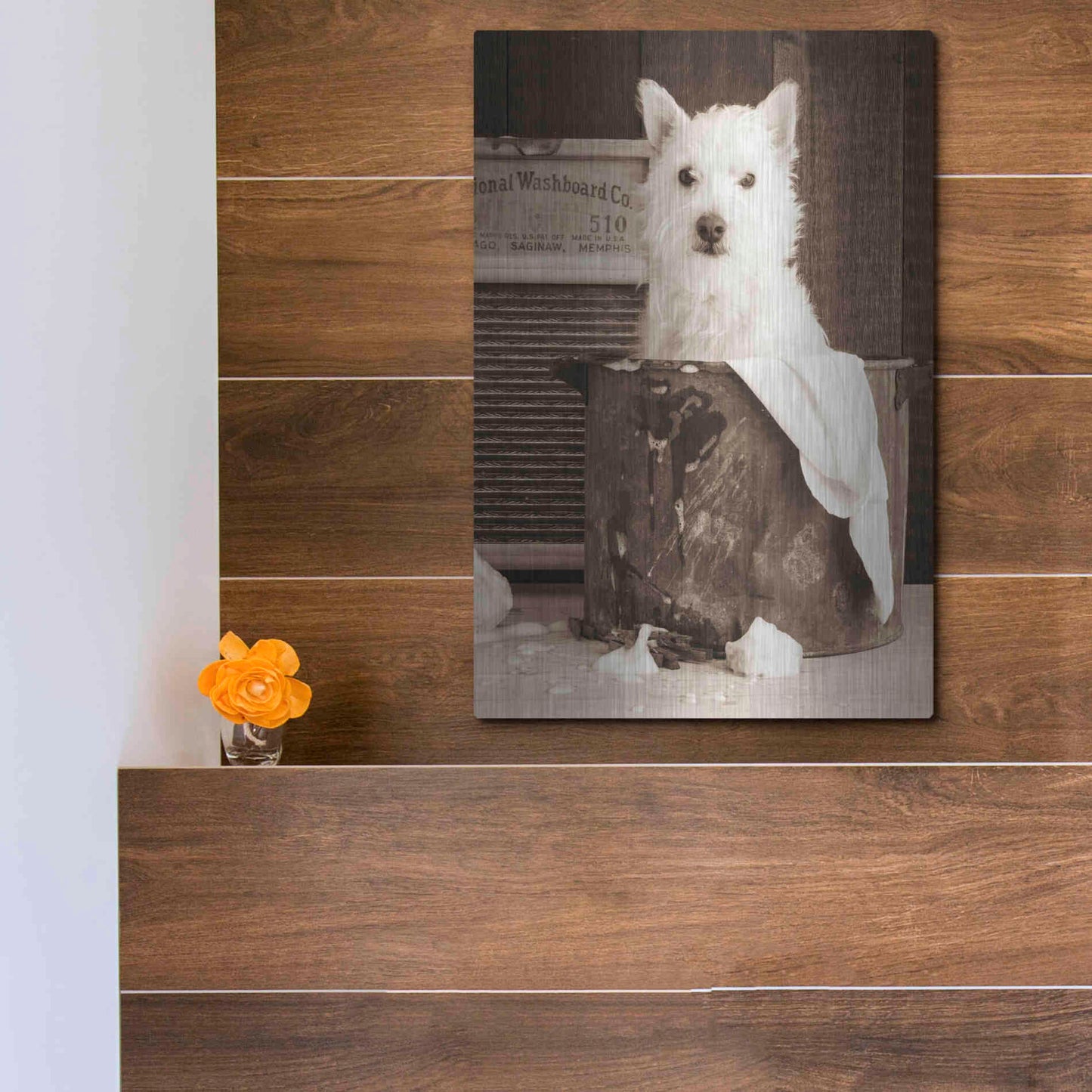 Luxe Metal Art 'Vintage Wash Day' by Edward M. Fielding, Metal Wall Art,12x16