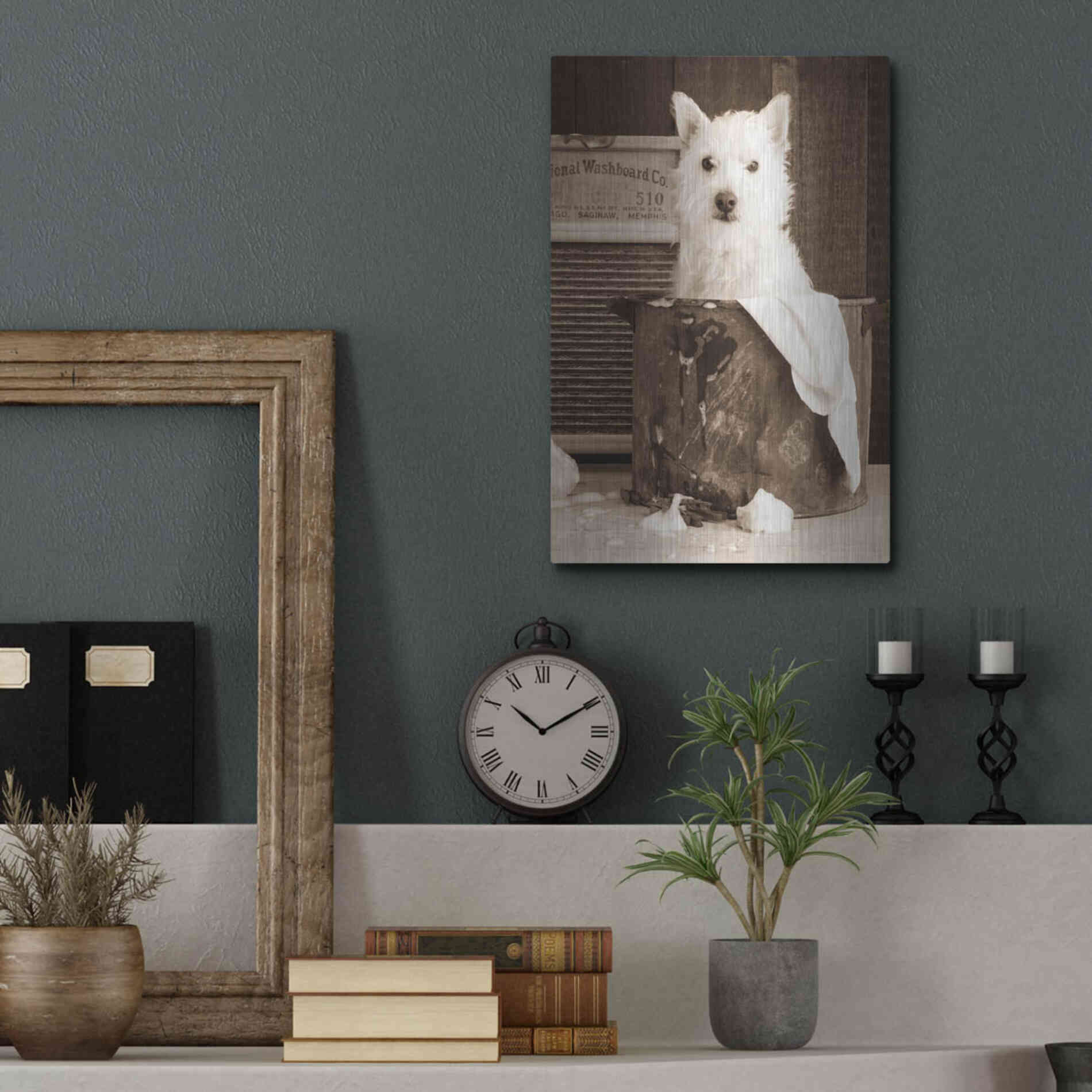 Luxe Metal Art 'Vintage Wash Day' by Edward M. Fielding, Metal Wall Art,12x16