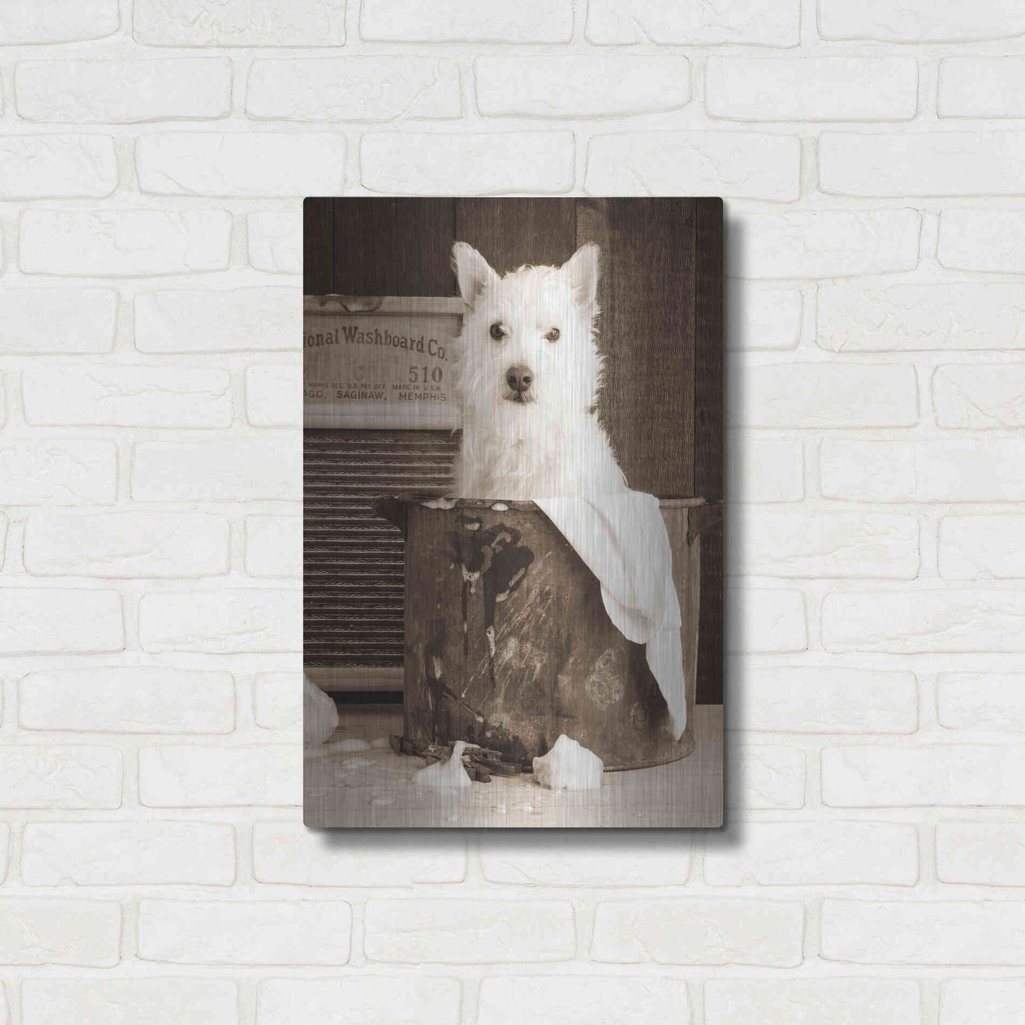 Luxe Metal Art 'Vintage Wash Day' by Edward M. Fielding, Metal Wall Art,16x24