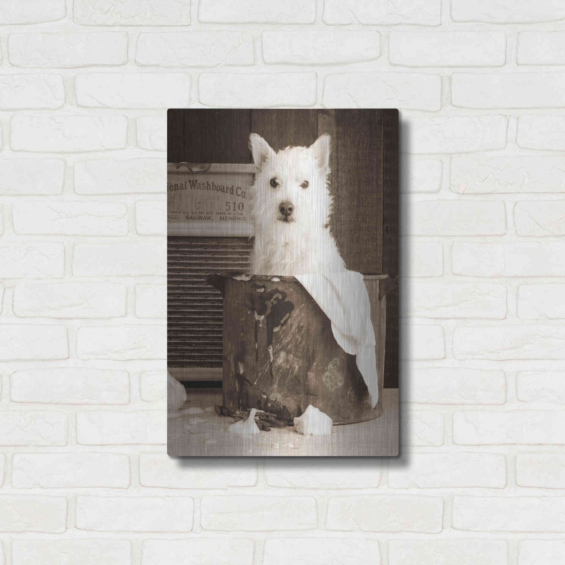 Luxe Metal Art 'Vintage Wash Day' by Edward M. Fielding, Metal Wall Art,16x24