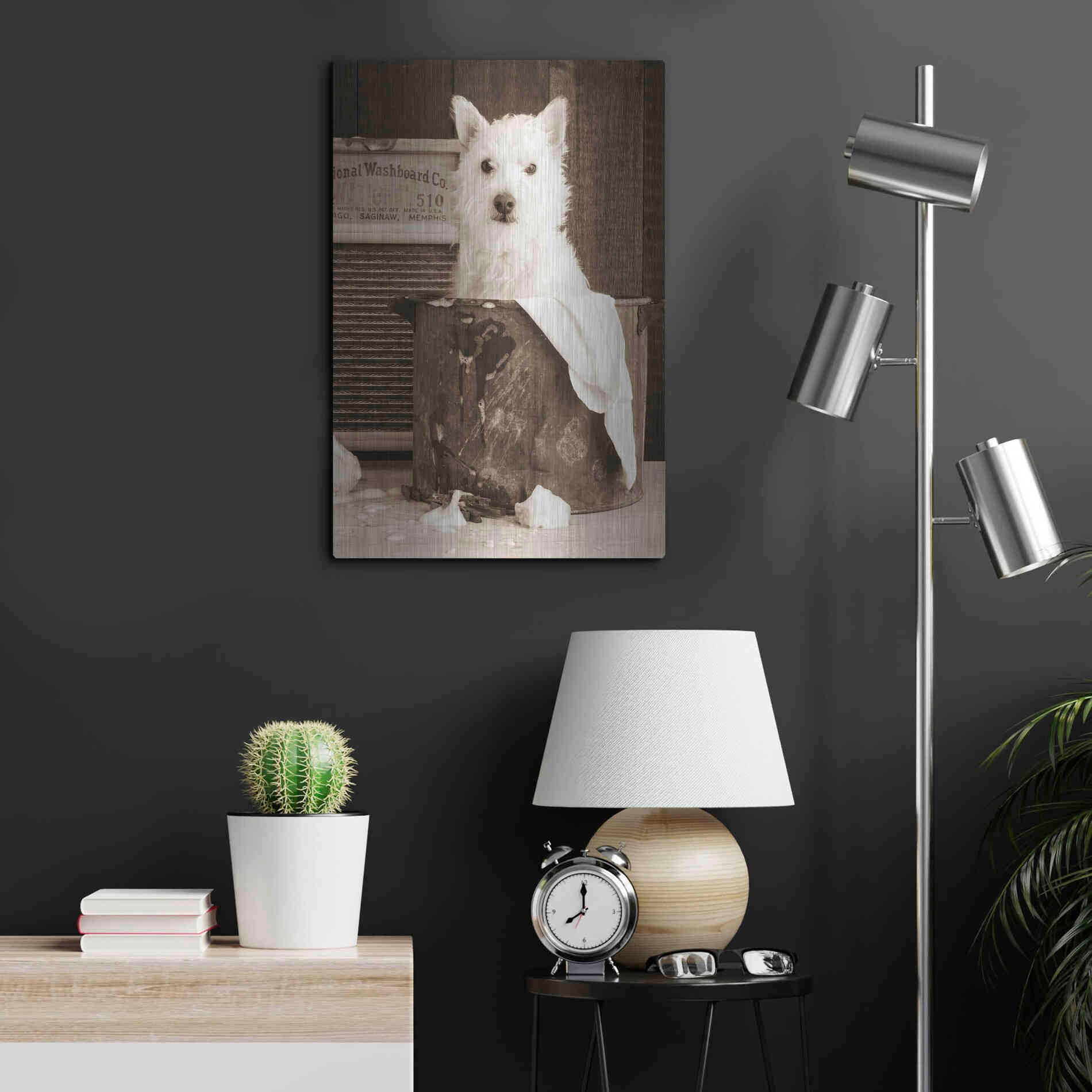 Luxe Metal Art 'Vintage Wash Day' by Edward M. Fielding, Metal Wall Art,16x24