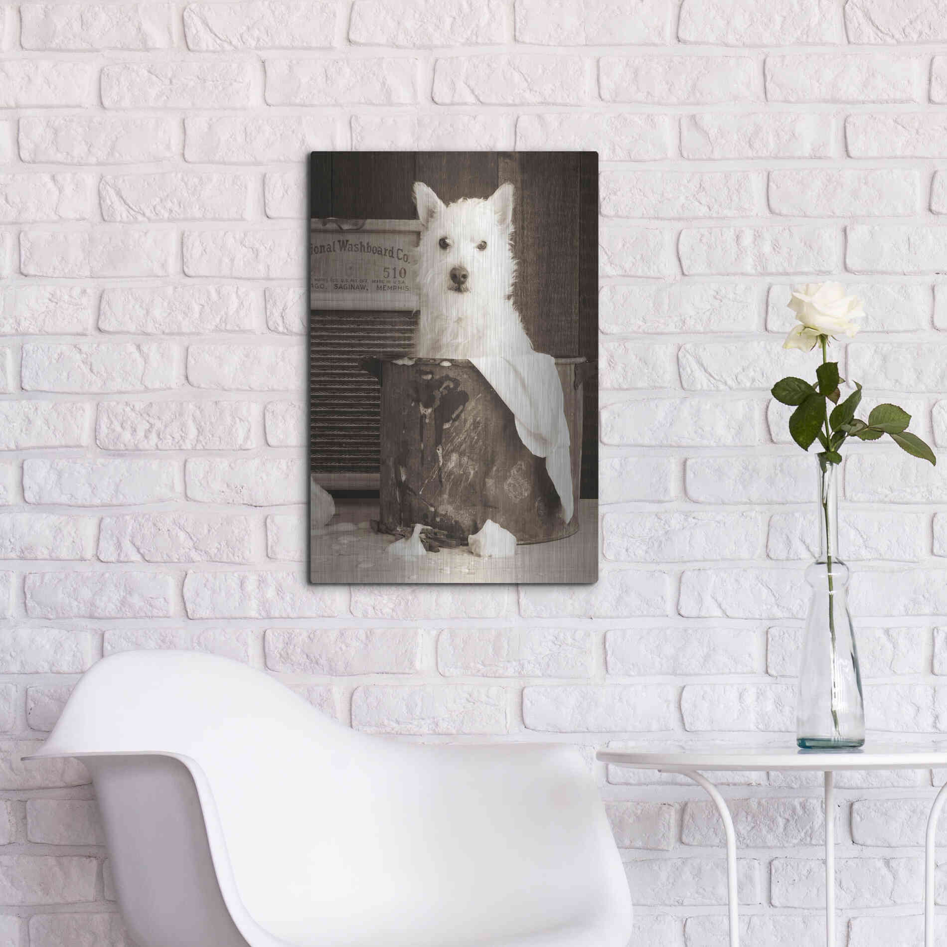 Luxe Metal Art 'Vintage Wash Day' by Edward M. Fielding, Metal Wall Art,16x24