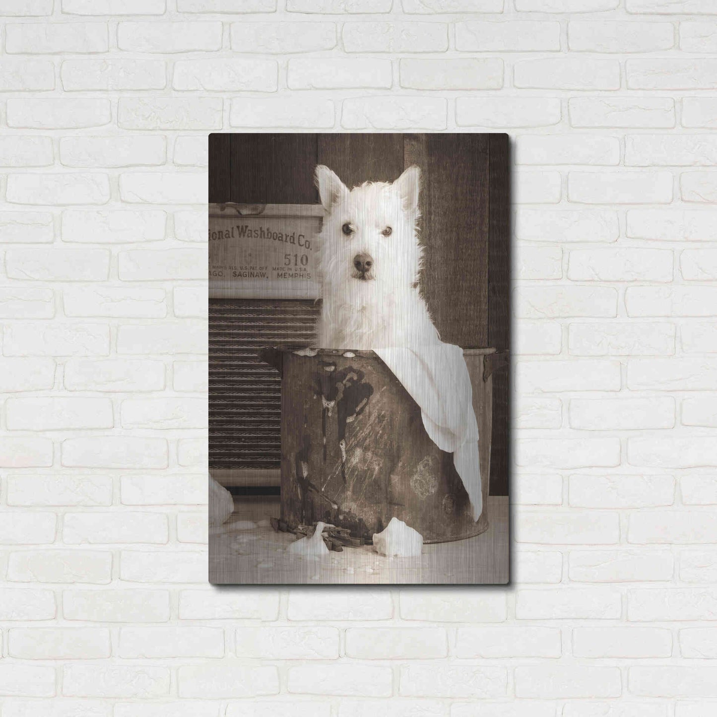 Luxe Metal Art 'Vintage Wash Day' by Edward M. Fielding, Metal Wall Art,24x36