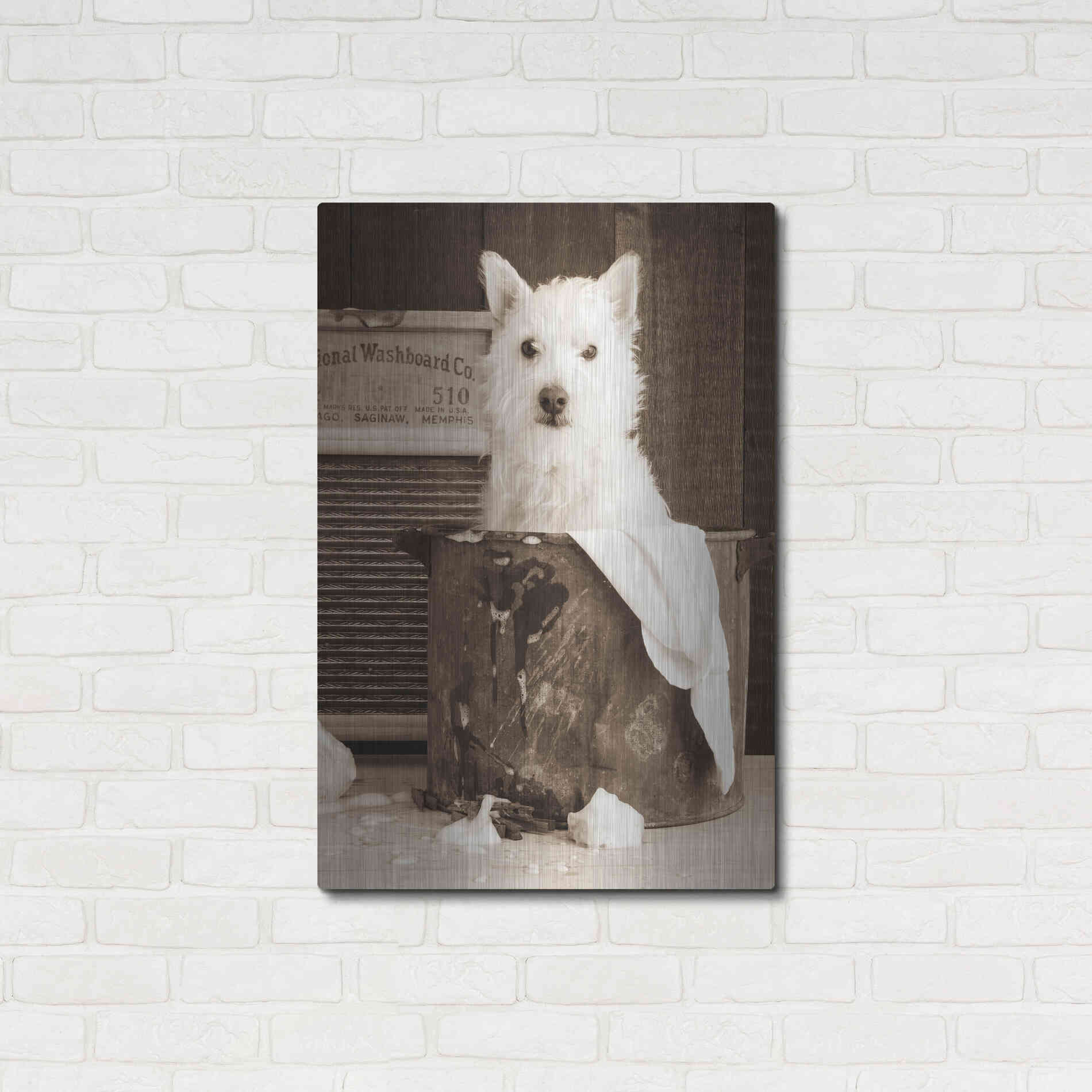 Luxe Metal Art 'Vintage Wash Day' by Edward M. Fielding, Metal Wall Art,24x36