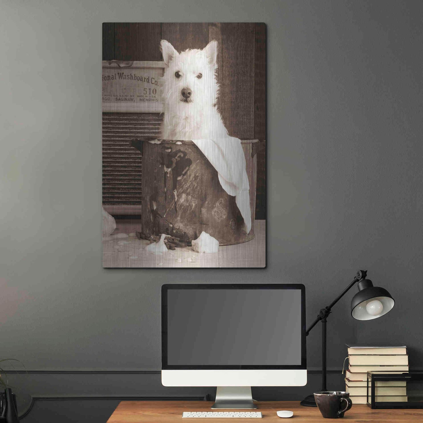 Luxe Metal Art 'Vintage Wash Day' by Edward M. Fielding, Metal Wall Art,24x36