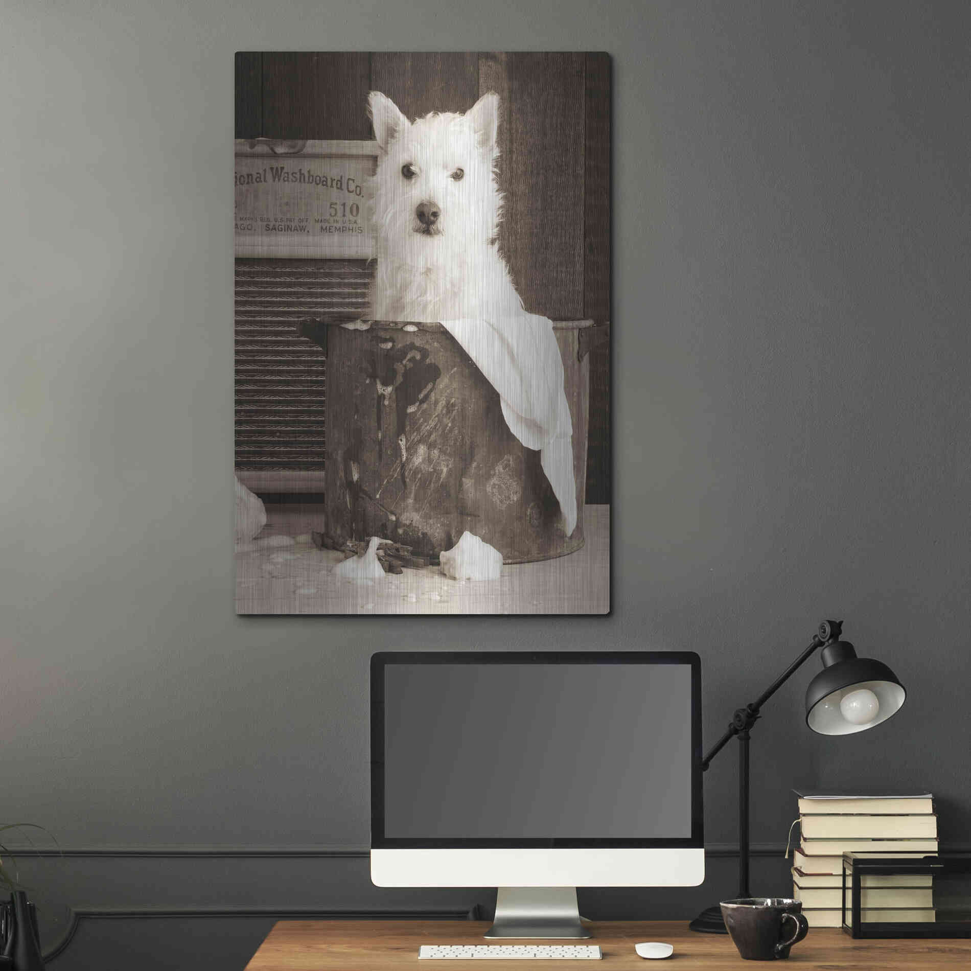 Luxe Metal Art 'Vintage Wash Day' by Edward M. Fielding, Metal Wall Art,24x36