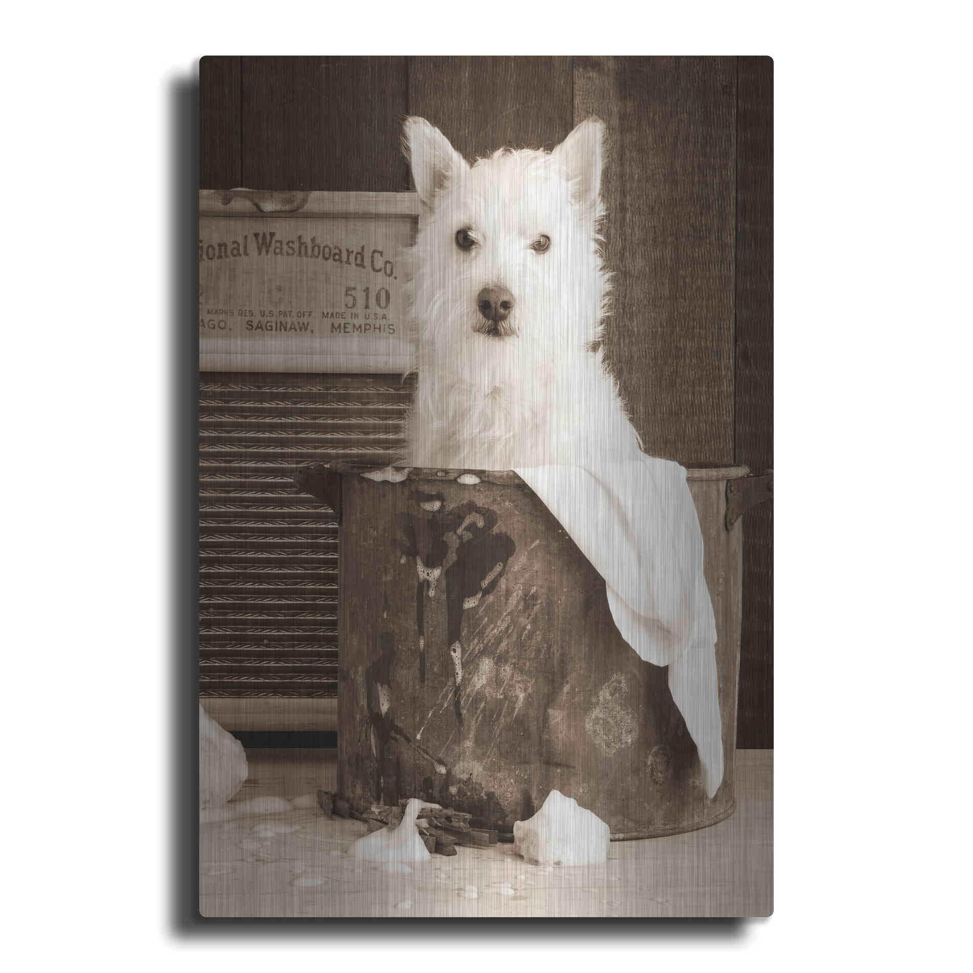 Luxe Metal Art 'Vintage Wash Day' by Edward M. Fielding, Metal Wall Art