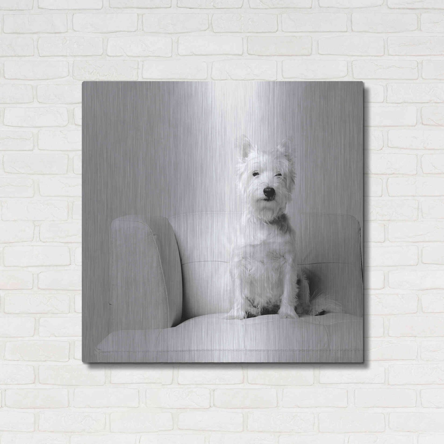 Luxe Metal Art 'White on White' by Edward M. Fielding, Metal Wall Art,36x36