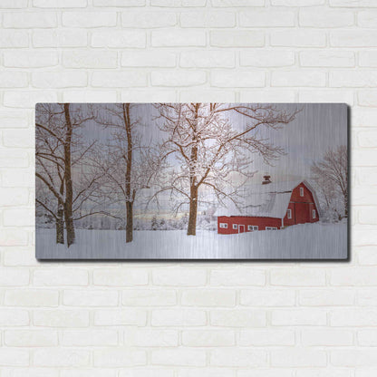 Luxe Metal Art 'Winter Arrives' by Edward M. Fielding, Metal Wall Art,48x24